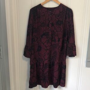 LOFT maroon long sleeve dress